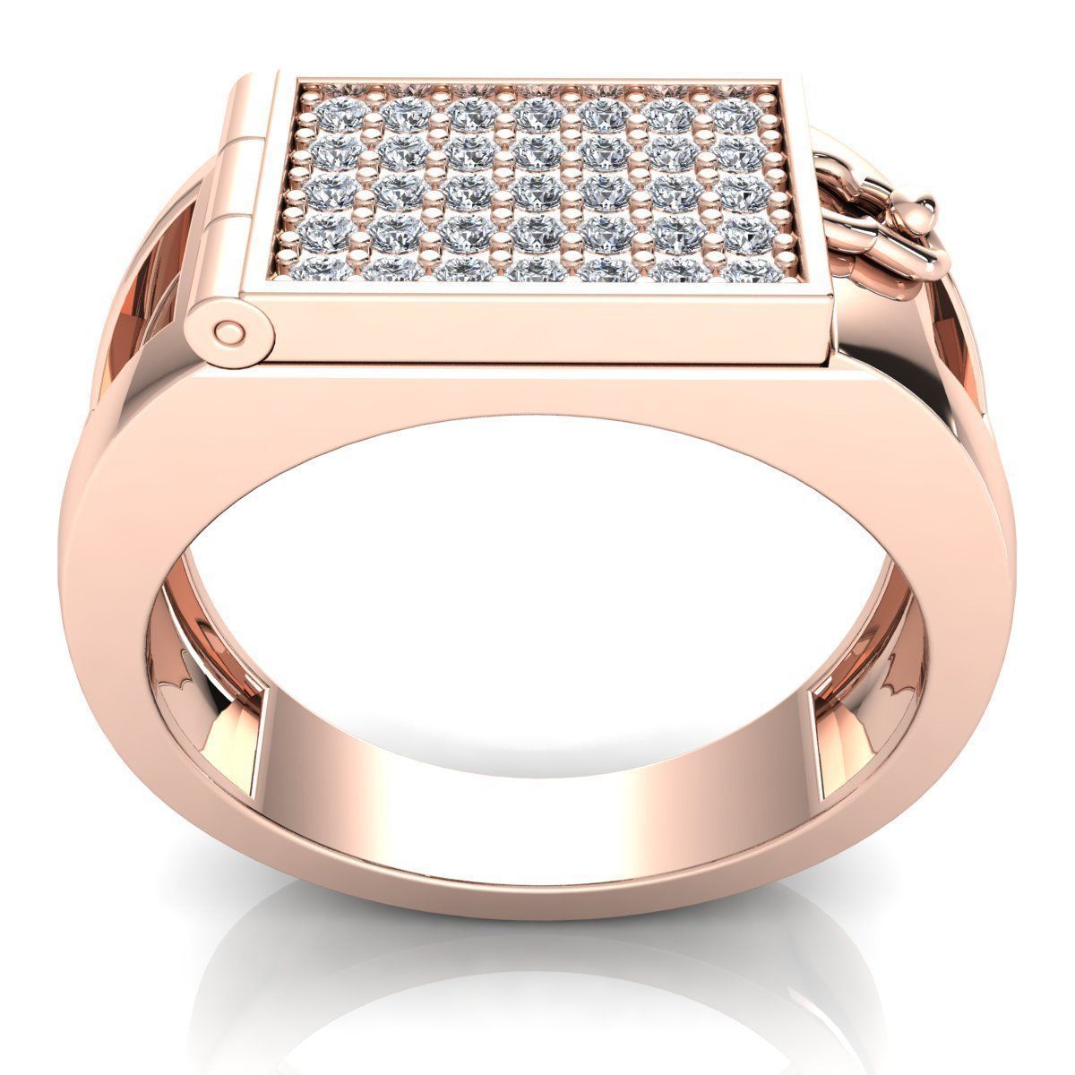 Fancy Mans Diamond Ring 3d Model Render Detail 3D print model_4