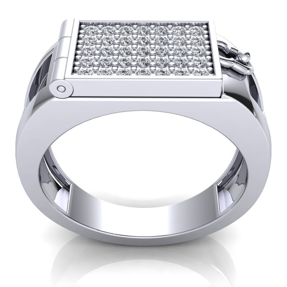 Fancy Mans Diamond Ring 3d Model Render Detail 3D print model_3