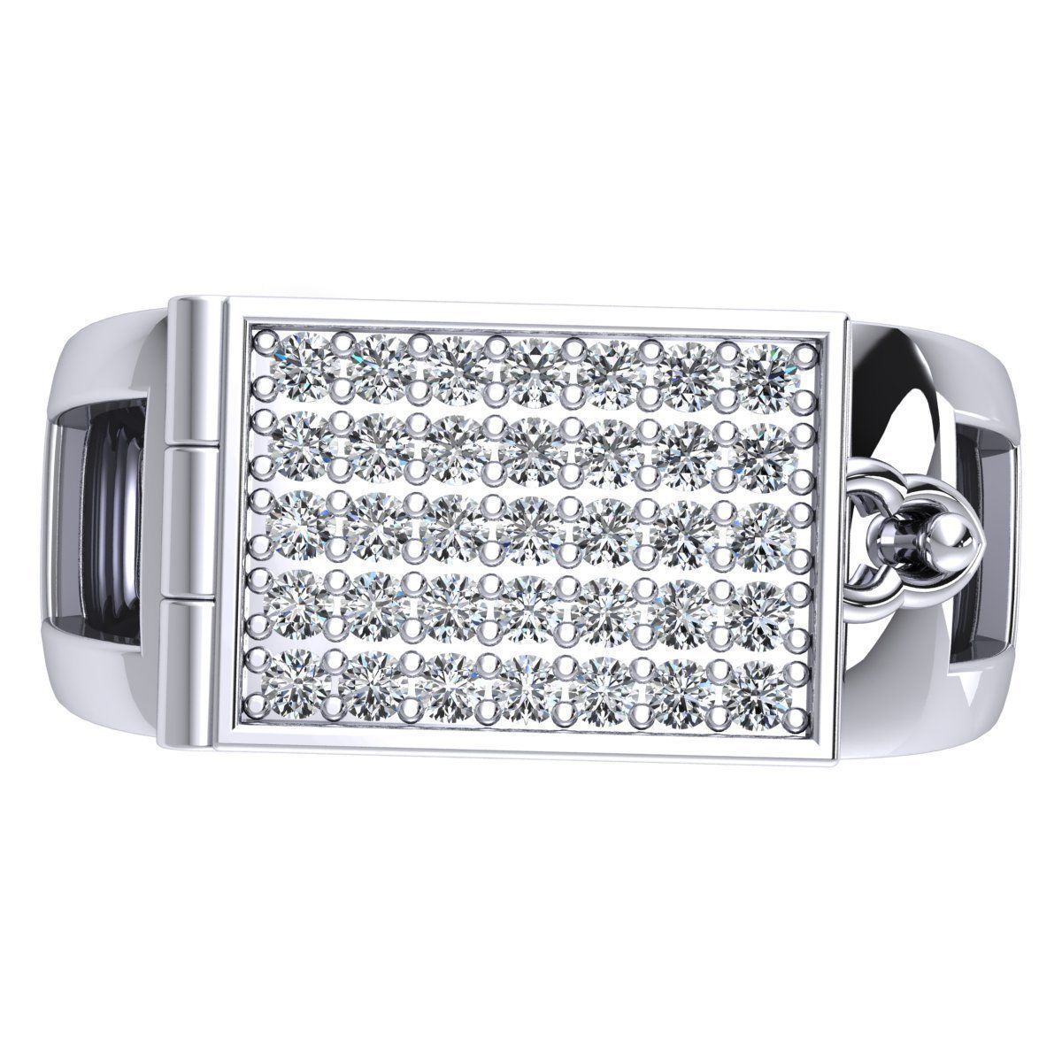 Fancy Mans Diamond Ring 3d Model Render Detail 3D print model_6