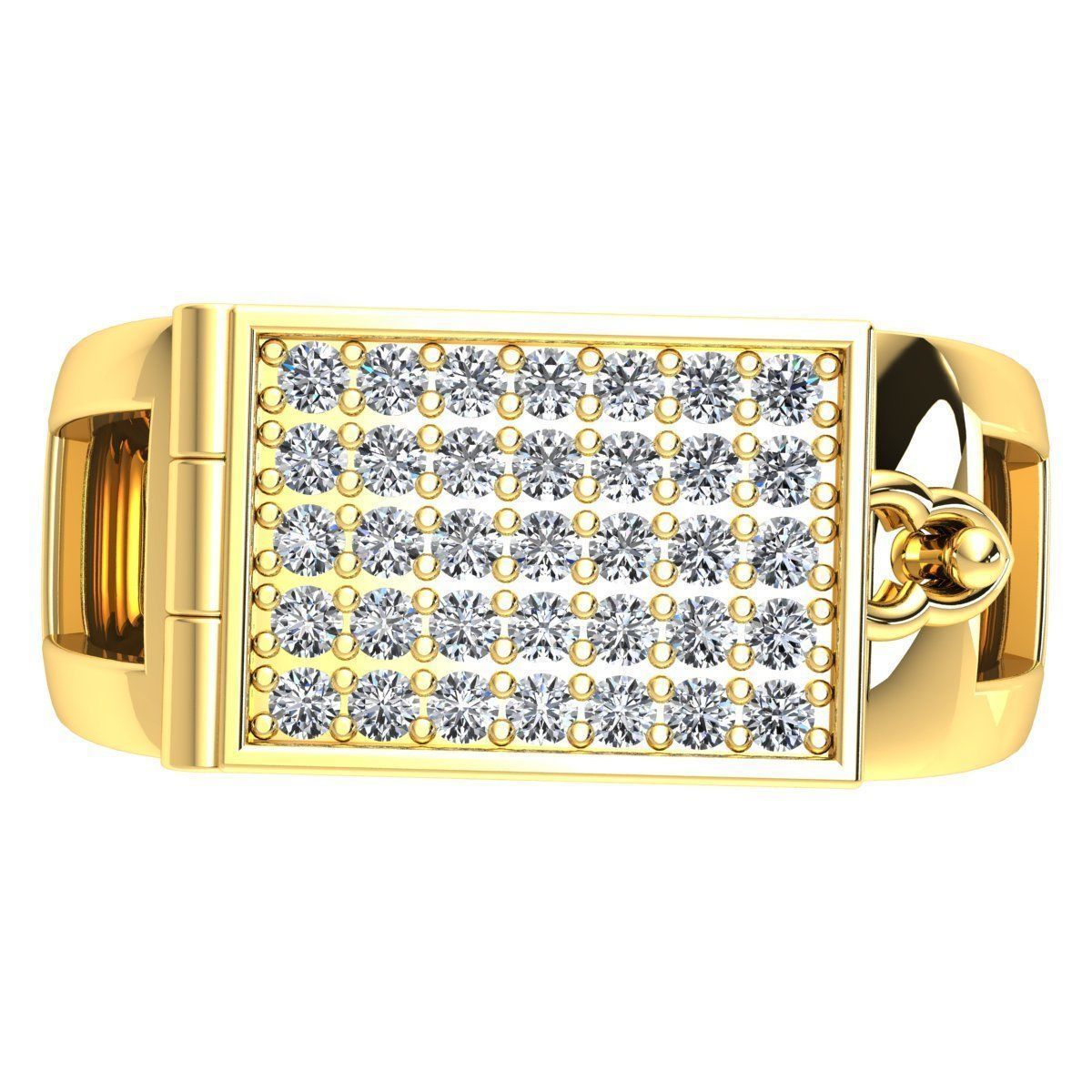 Fancy Mans Diamond Ring 3d Model Render Detail 3D print model_9