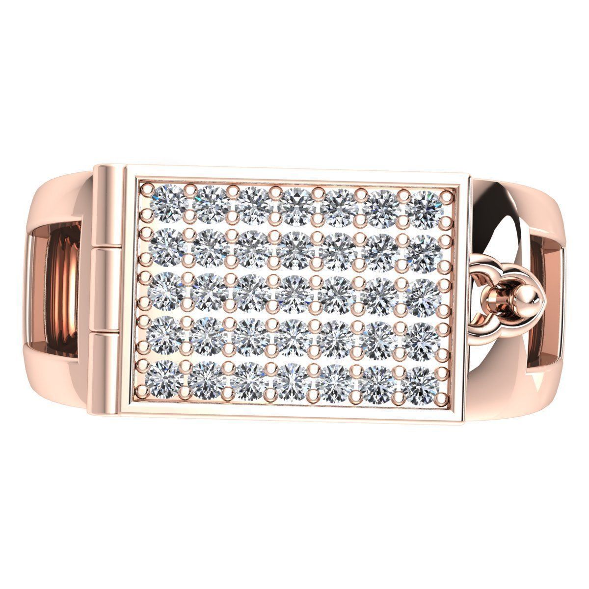 Fancy Mans Diamond Ring 3d Model Render Detail 3D print model_7