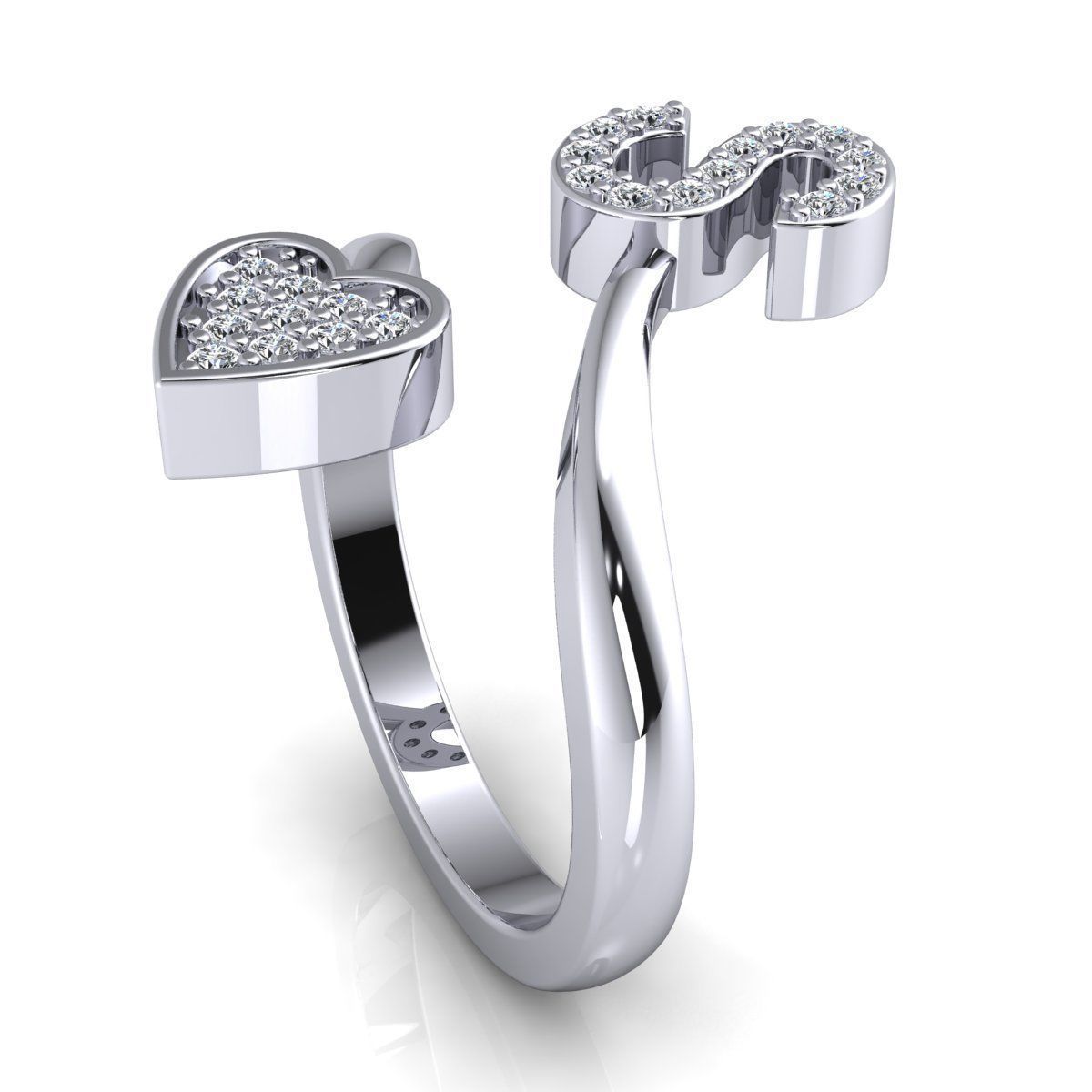 Love S Diamond Ring 3d Model Print 3D print model_10
