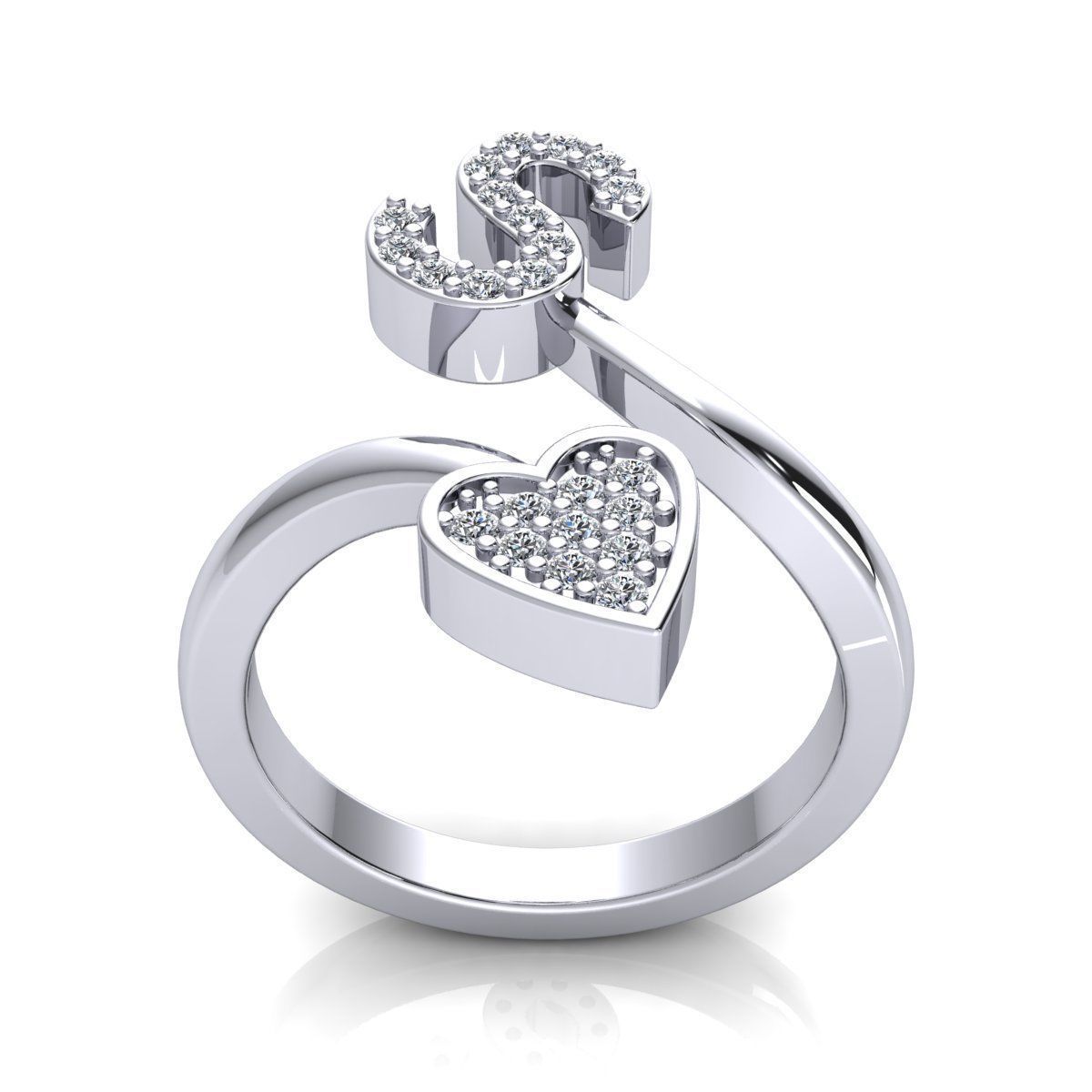 Love S Diamond Ring 3d Model Print 3D print model_3
