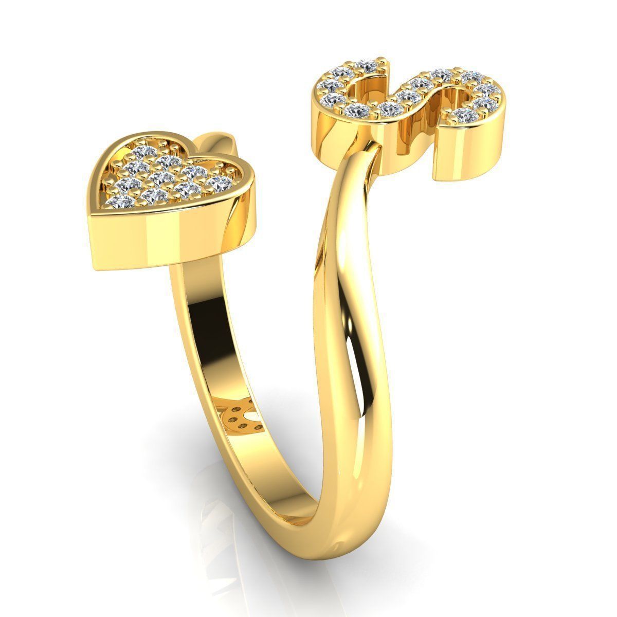Love S Diamond Ring 3d Model Print 3D print model_12