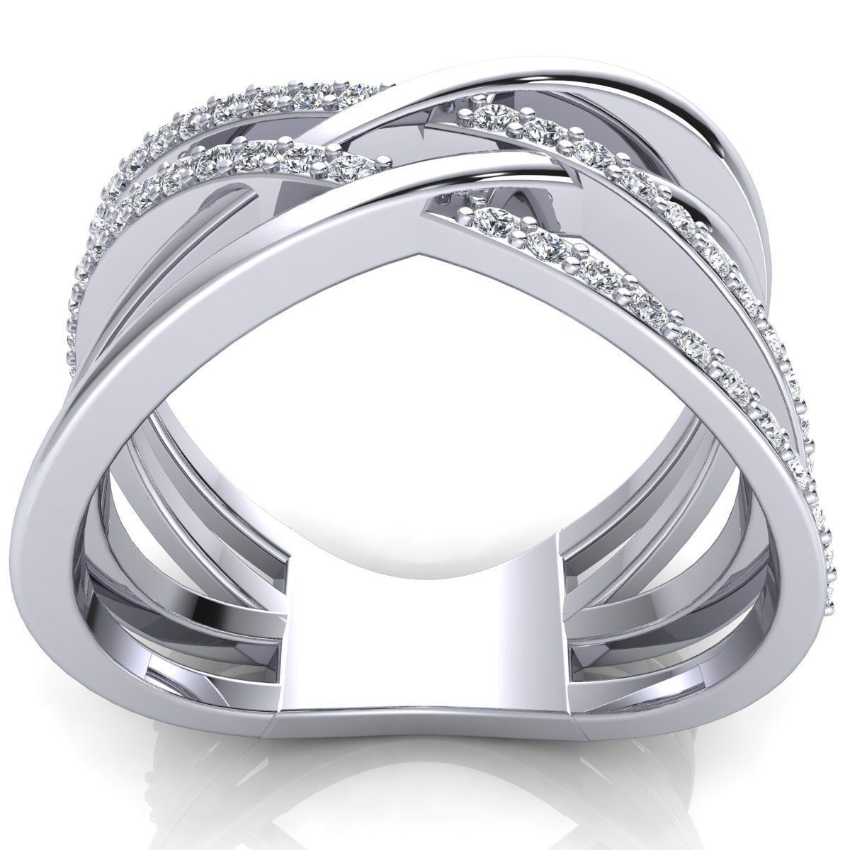 Fancy Style Diamond Ring 3d Model print  3D print model_3