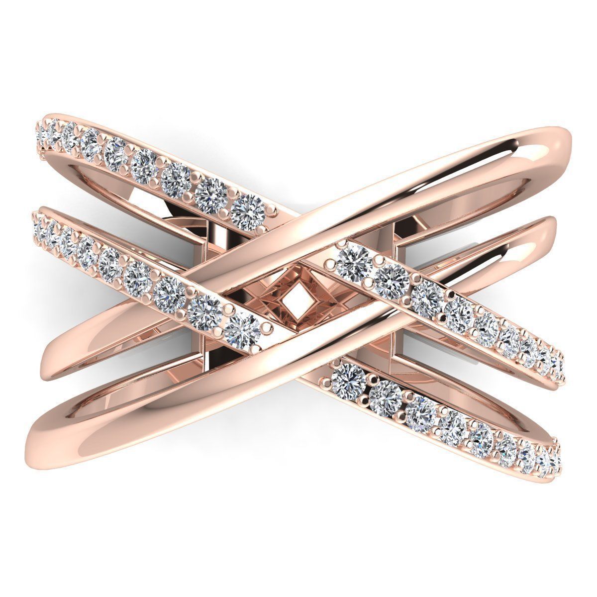 Fancy Style Diamond Ring 3d Model print  3D print model_8