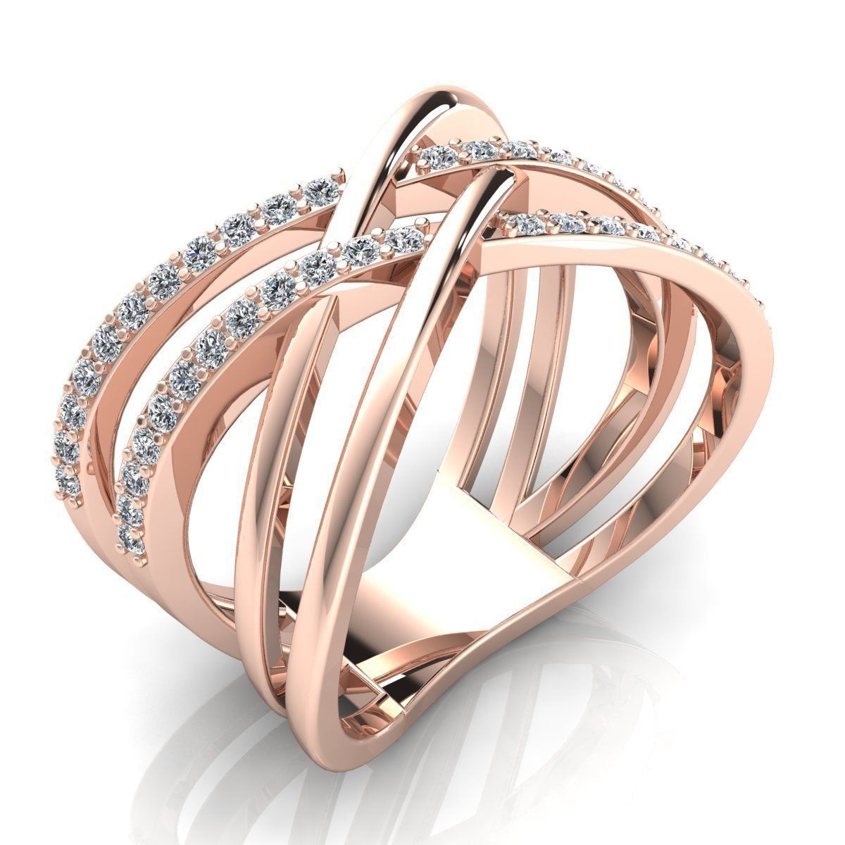 Fancy Style Diamond Ring 3d Model print  3D print model_1