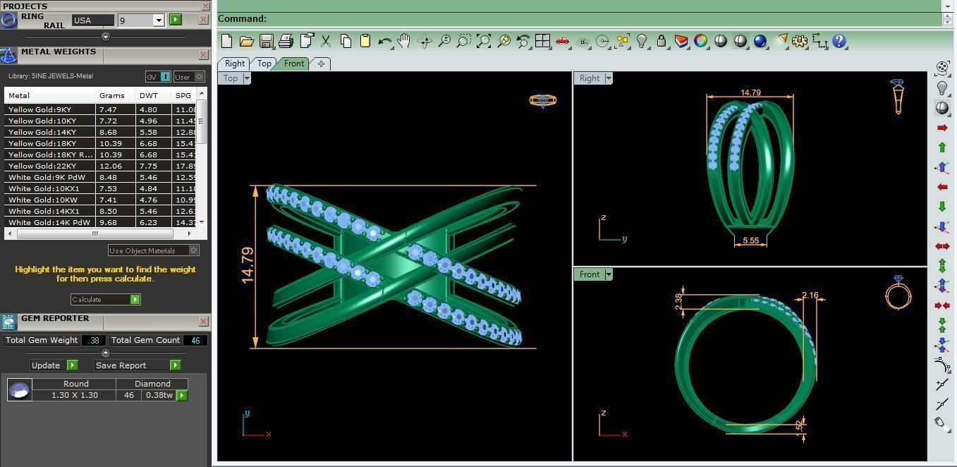 Fancy Style Diamond Ring 3d Model print  3D print model_4