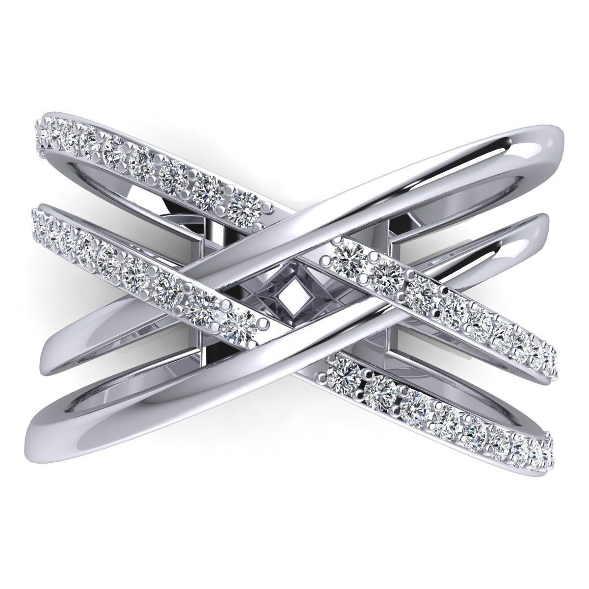 Fancy Style Diamond Ring 3d Model print  3D print model_7