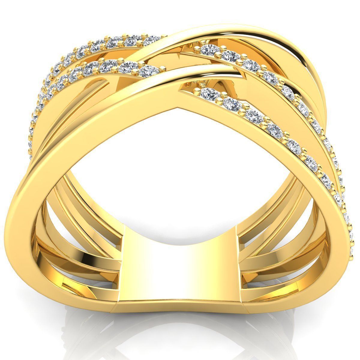 Fancy Style Diamond Ring 3d Model print  3D print model_6