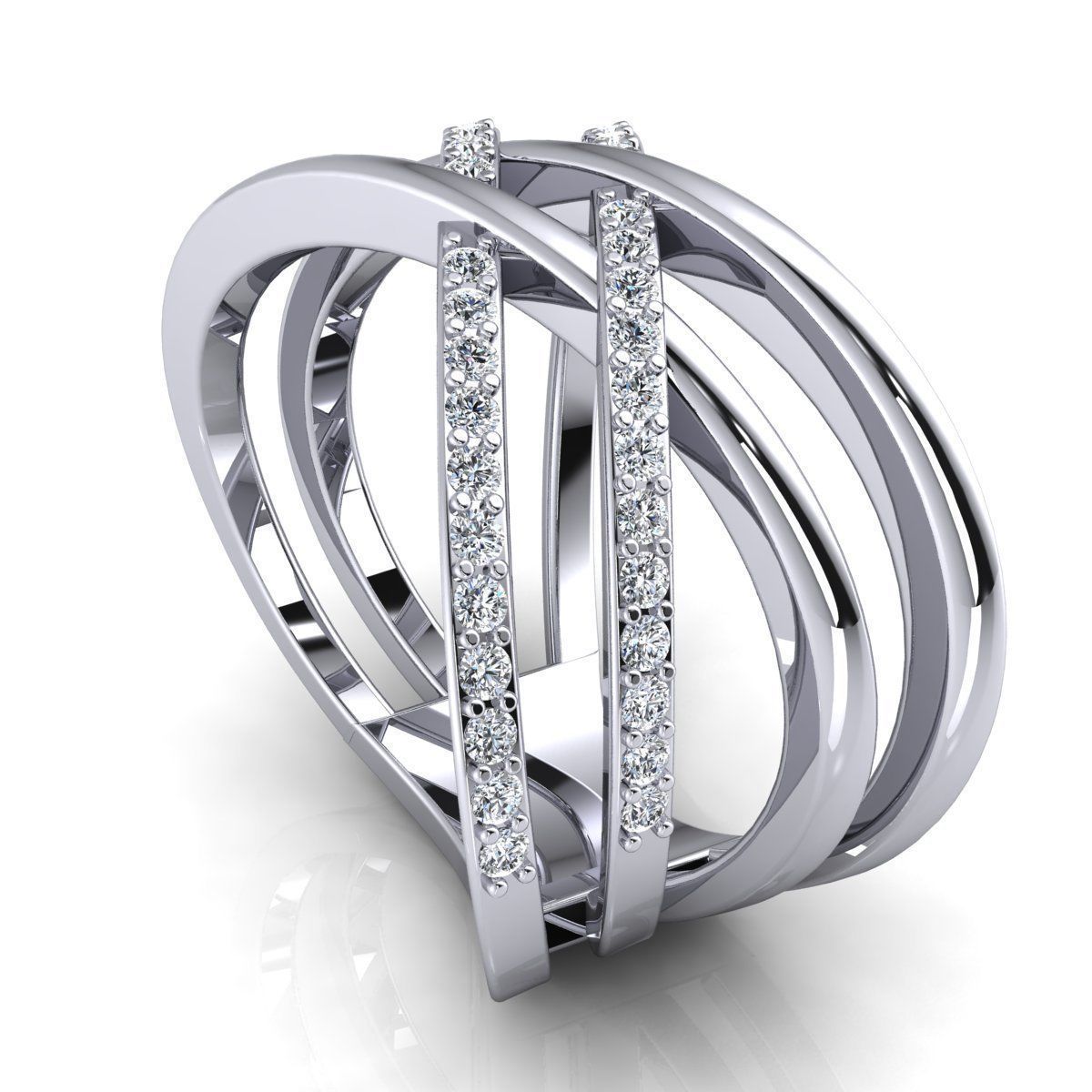 Fancy Style Diamond Ring 3d Model print  3D print model_10