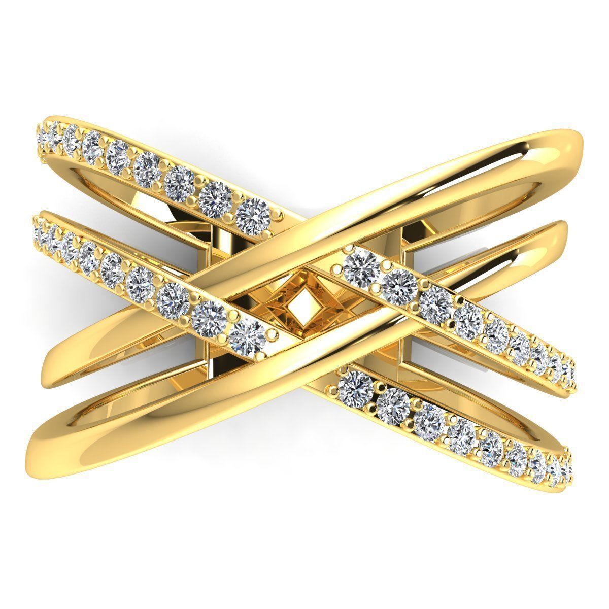 Fancy Style Diamond Ring 3d Model print  3D print model_9