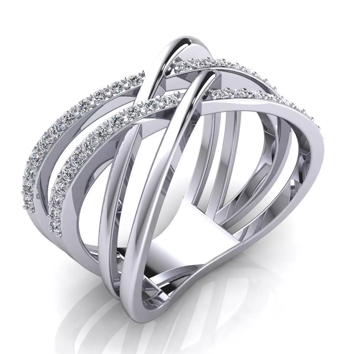 Fancy Style Diamond Ring 3d Model print  3D print model_0