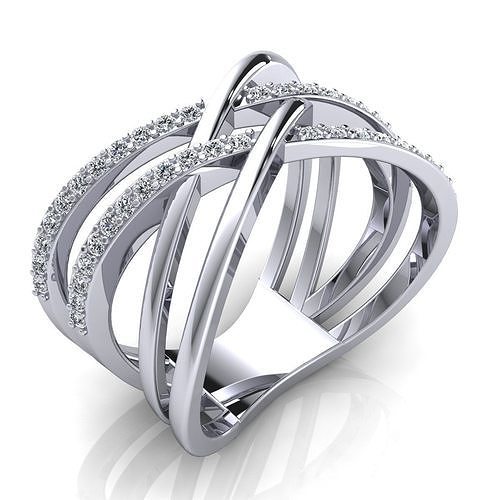 Fancy Style Diamond Ring 3d Model print  3D print model