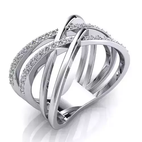 Fancy Style Diamond Ring 3d Model print  3D print model