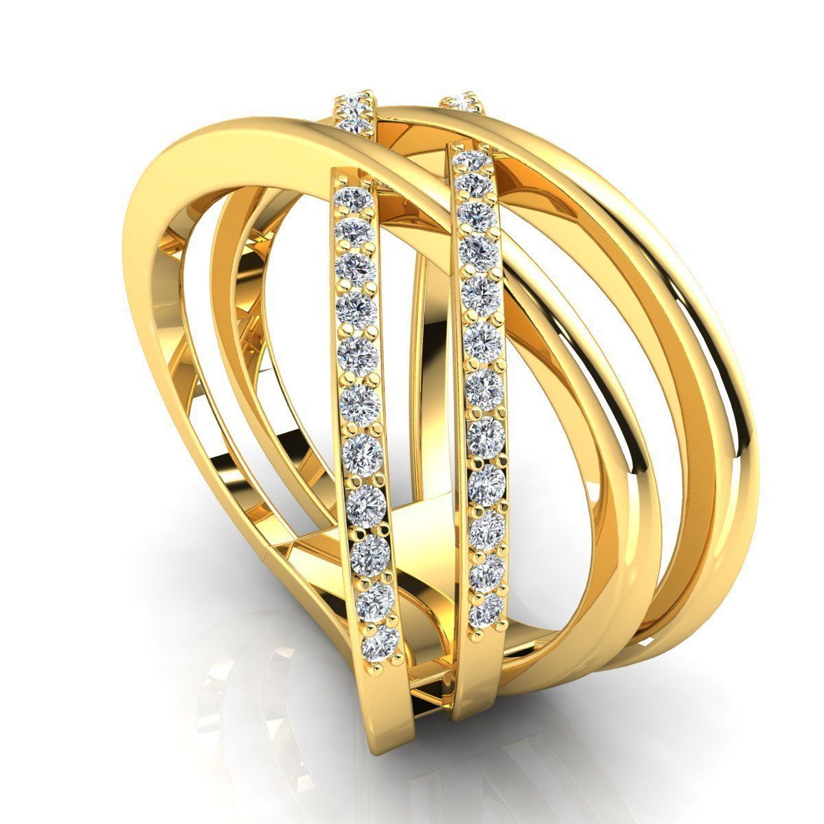 Fancy Style Diamond Ring 3d Model print  3D print model_12