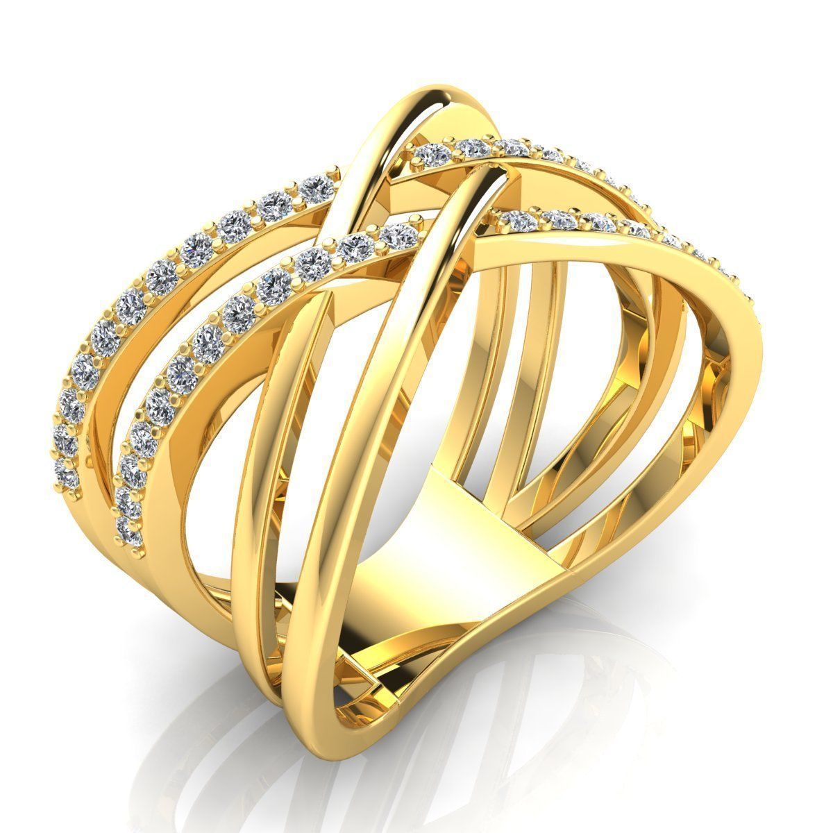 Fancy Style Diamond Ring 3d Model print  3D print model_2