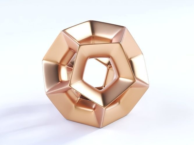 Dodecahedron Geometric Pendant Low-poly 3D model