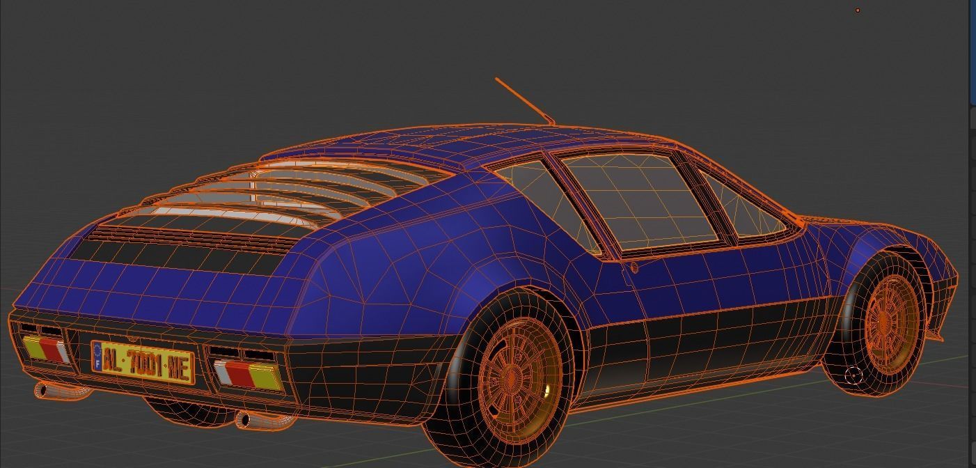 1977 Renault Alpine A310 Low-poly 3D model_3