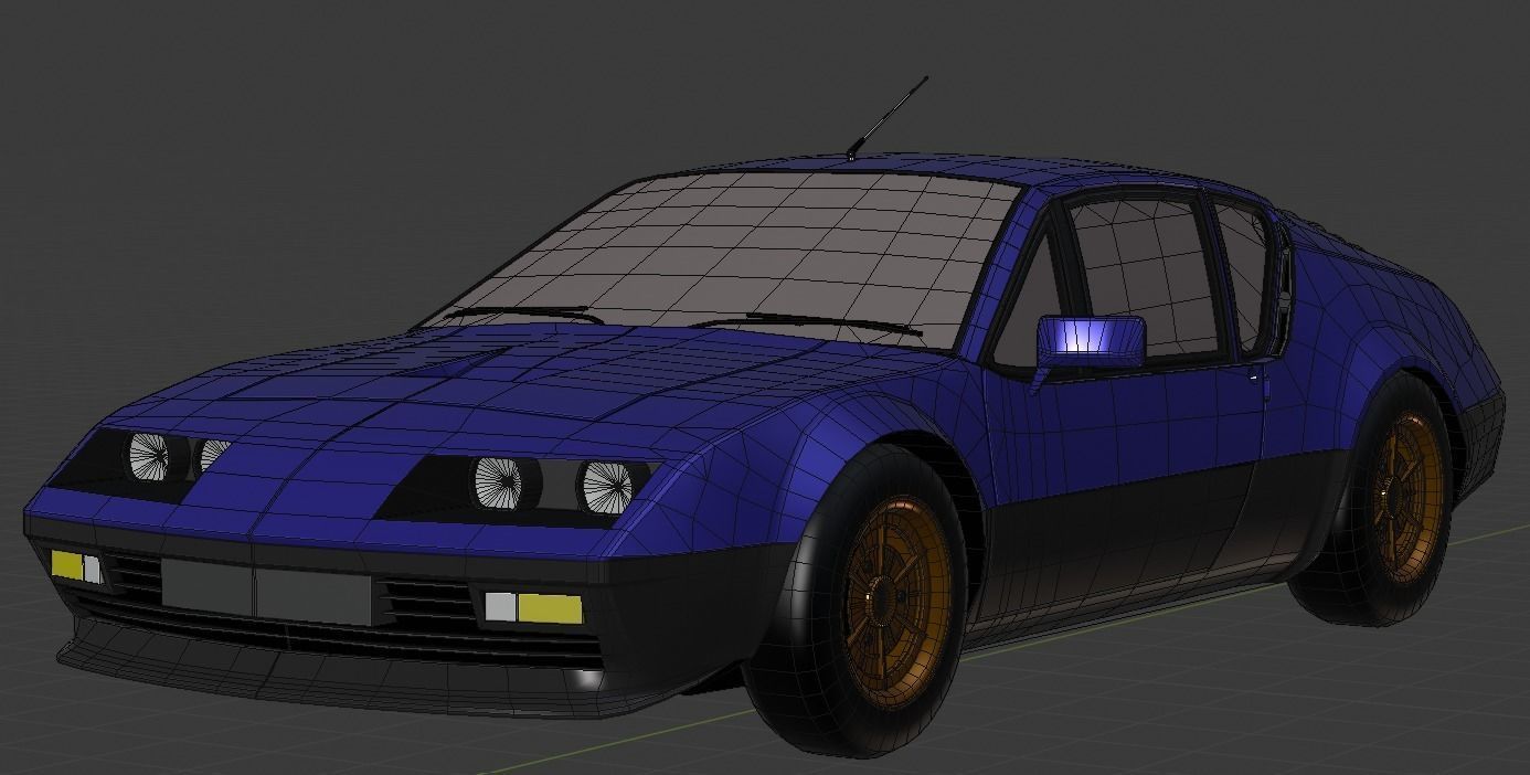 1977 Renault Alpine A310 Low-poly 3D model_2