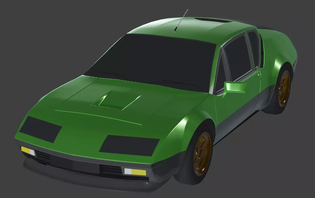 1977 Renault Alpine A310 Low-poly 3D model_0
