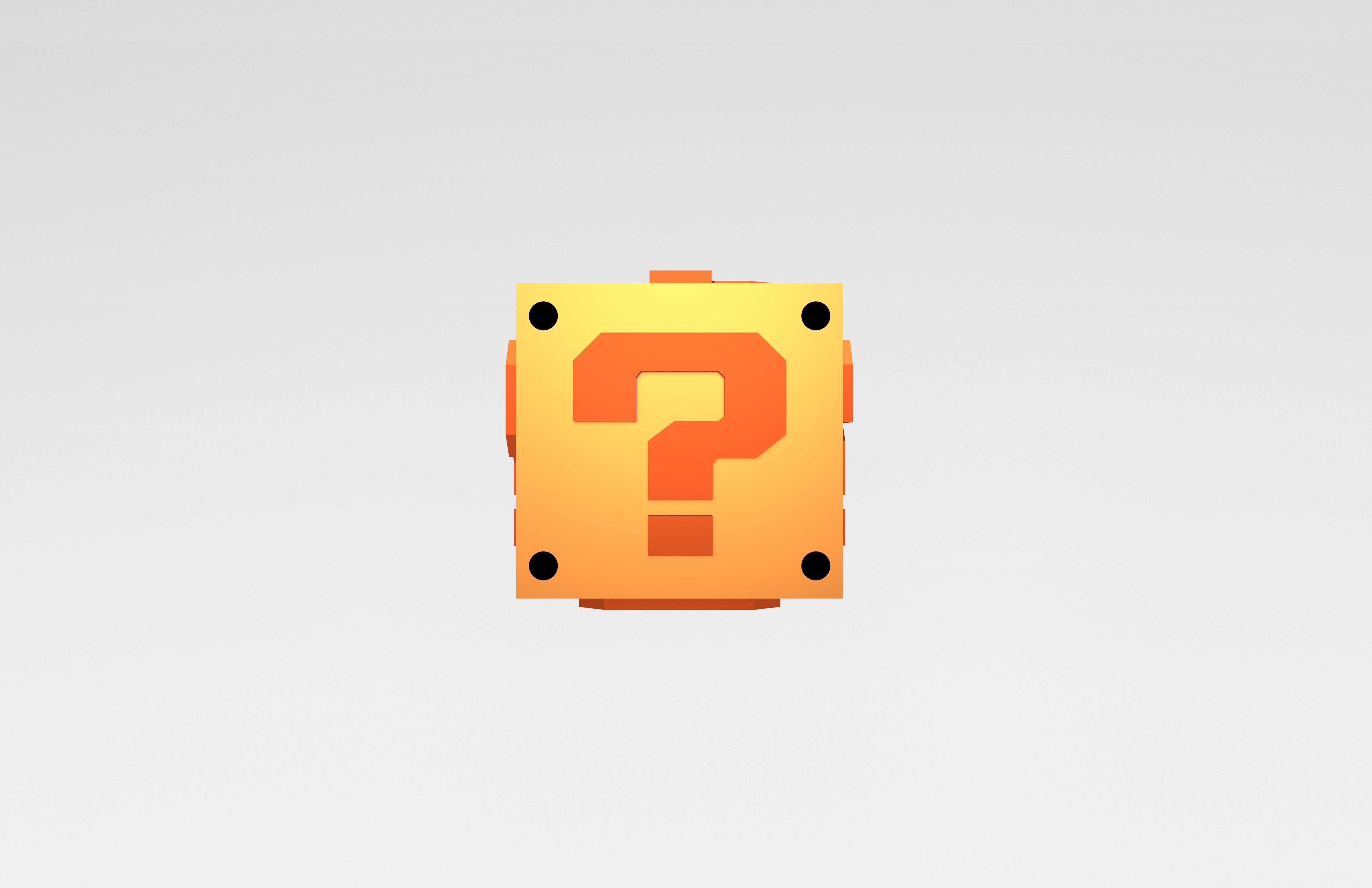 Super Mario Question Box v1 008 Low-poly 3D model_1