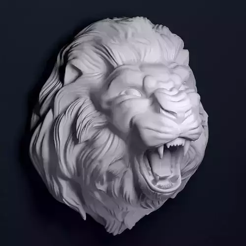 Growling lion