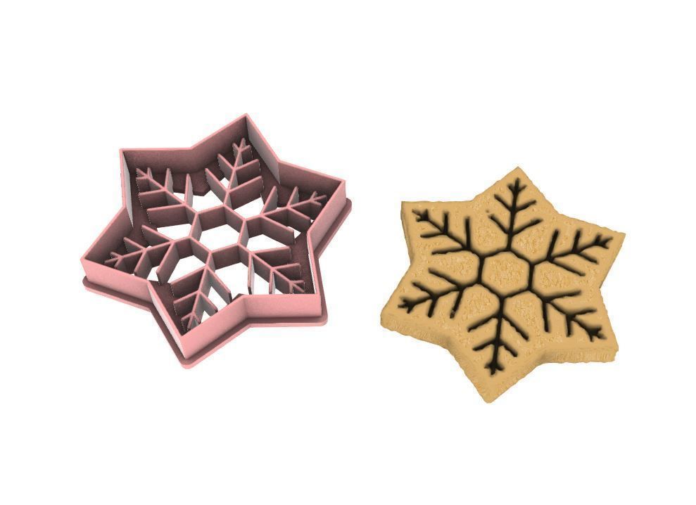 Snowflake cookie cutter 3D print model_5