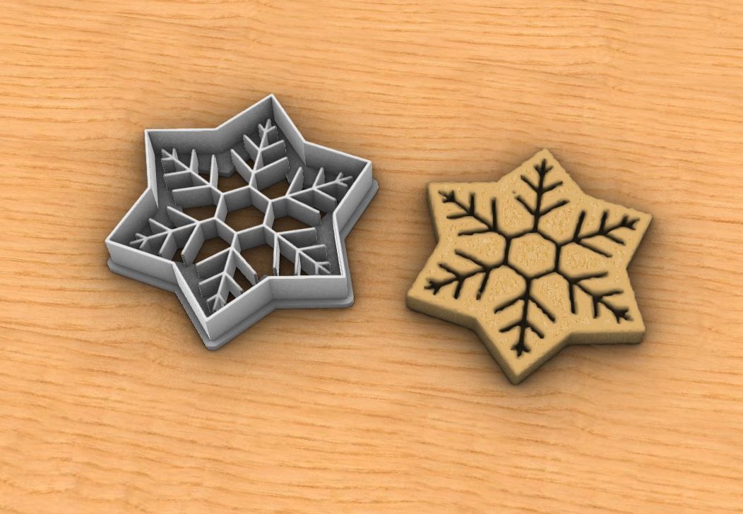 Snowflake cookie cutter 3D print model_4