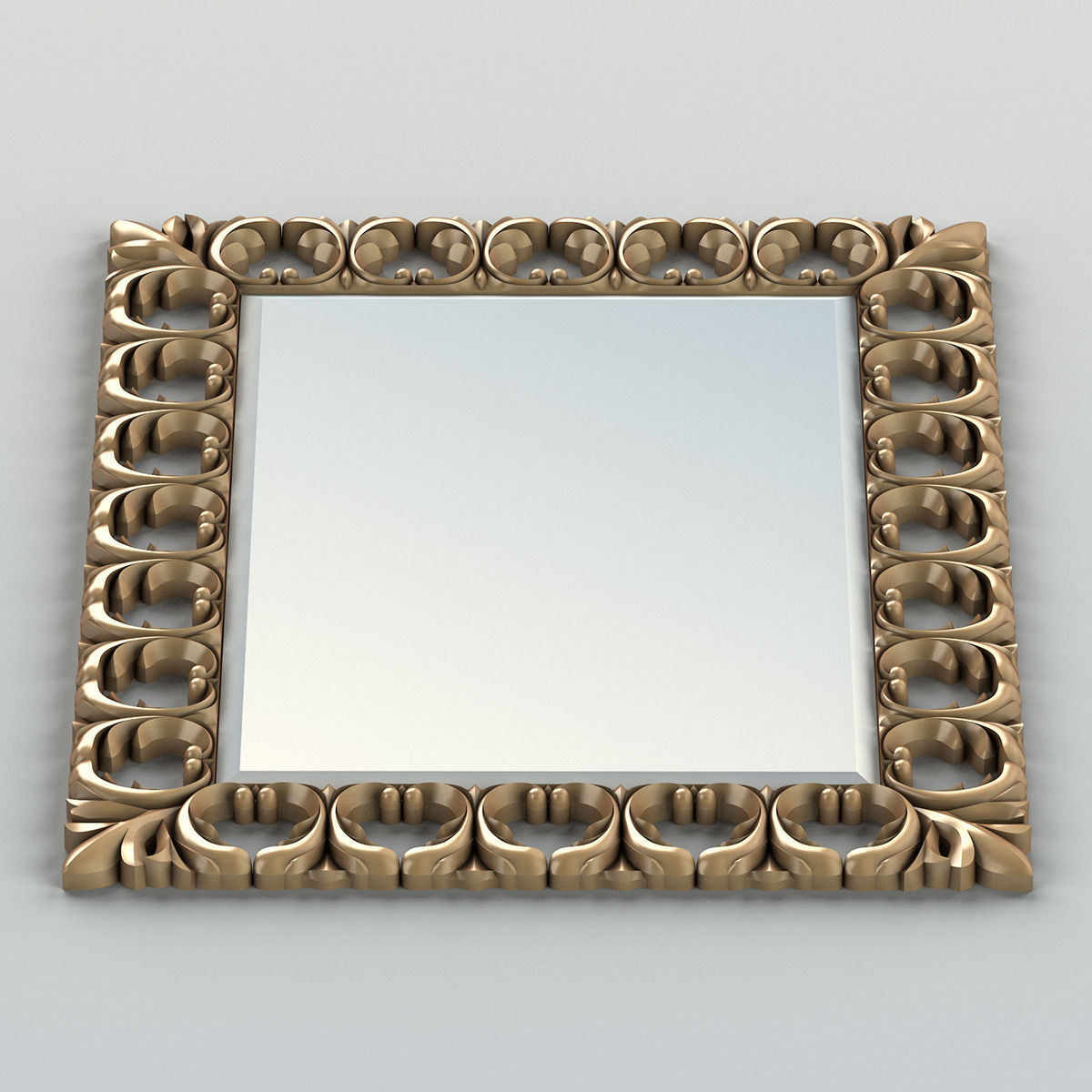 Rectangle mirror frame 004 3D model_4