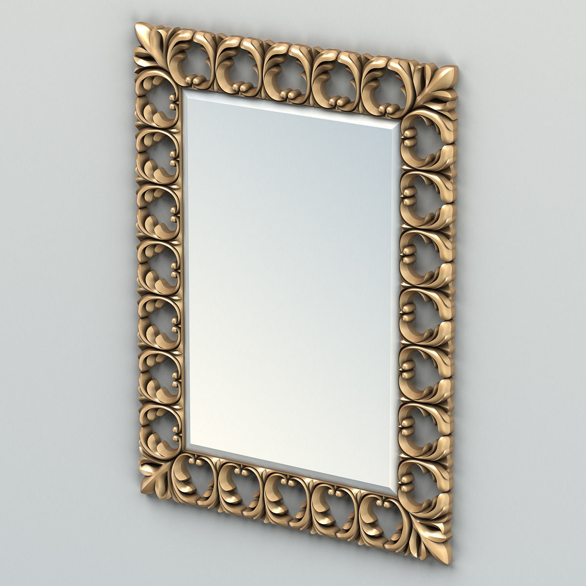 Rectangle mirror frame 004 3D model_2