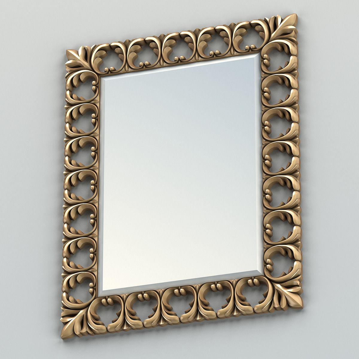 Rectangle mirror frame 004 3D model_3