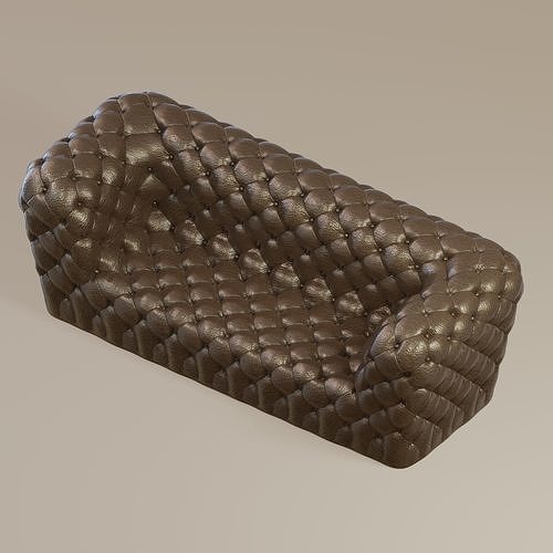 Tufted Chesterfield Sofa 3D model 4