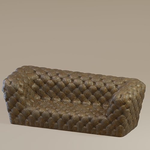 Tufted Chesterfield Sofa 3D model 3