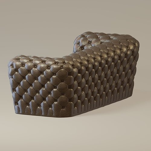 Tufted Chesterfield Sofa 3D model 7