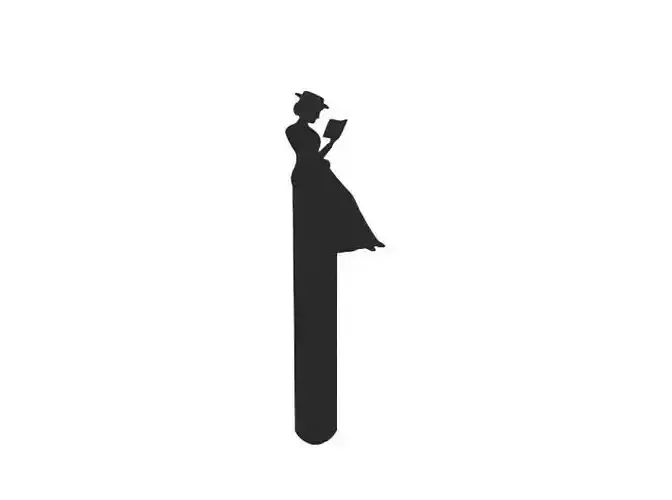Bookmark silhouette of woman reading book