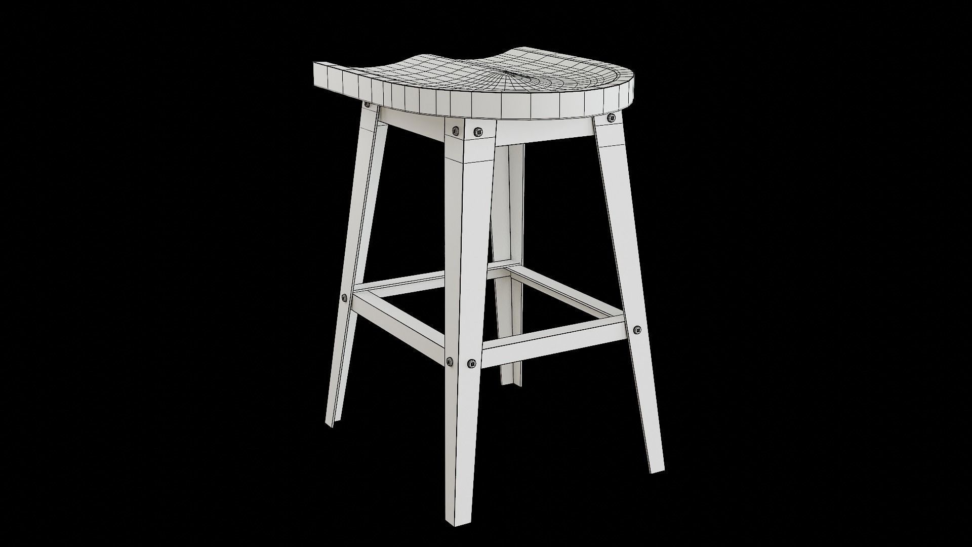 Bar Chair 02 Low-poly 3D model_6