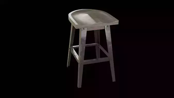 Bar Chair 02 Low-poly 3D model