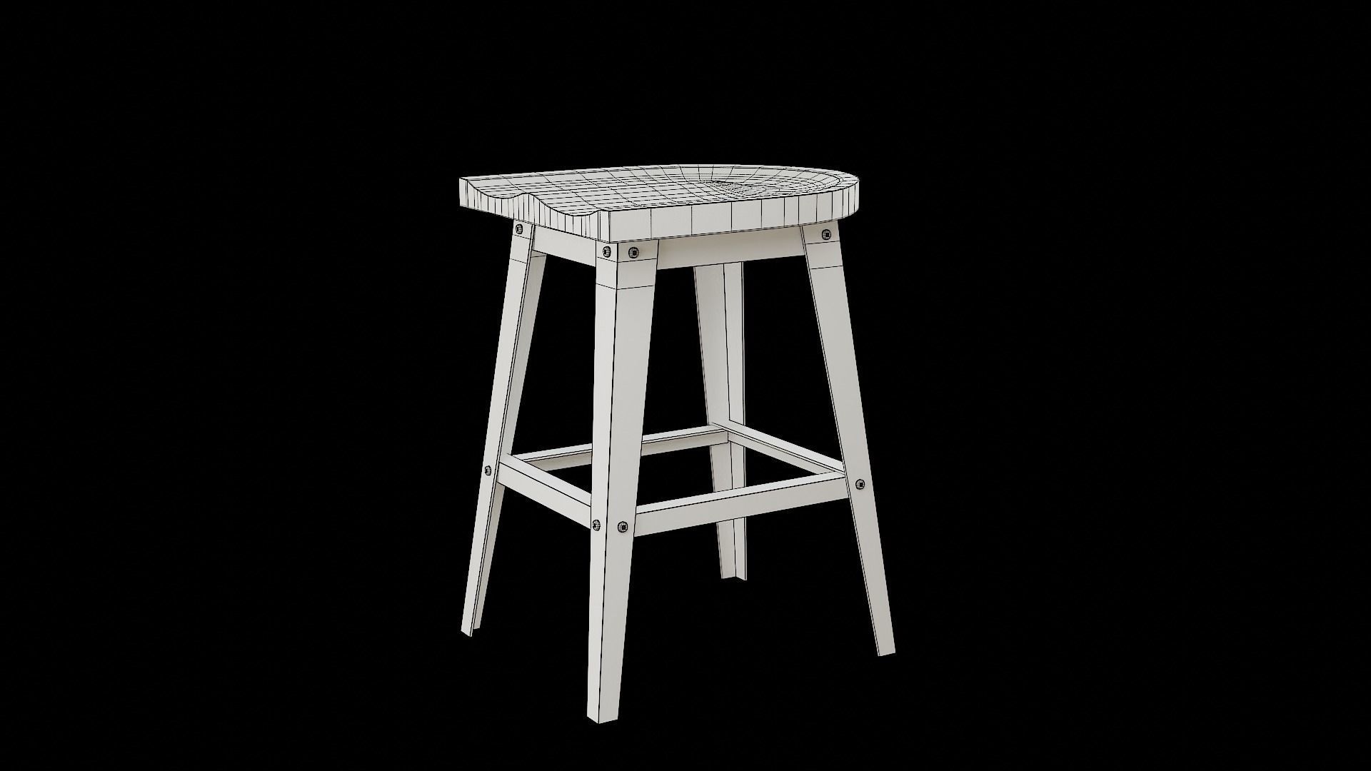 Bar Chair 02 Low-poly 3D model_5