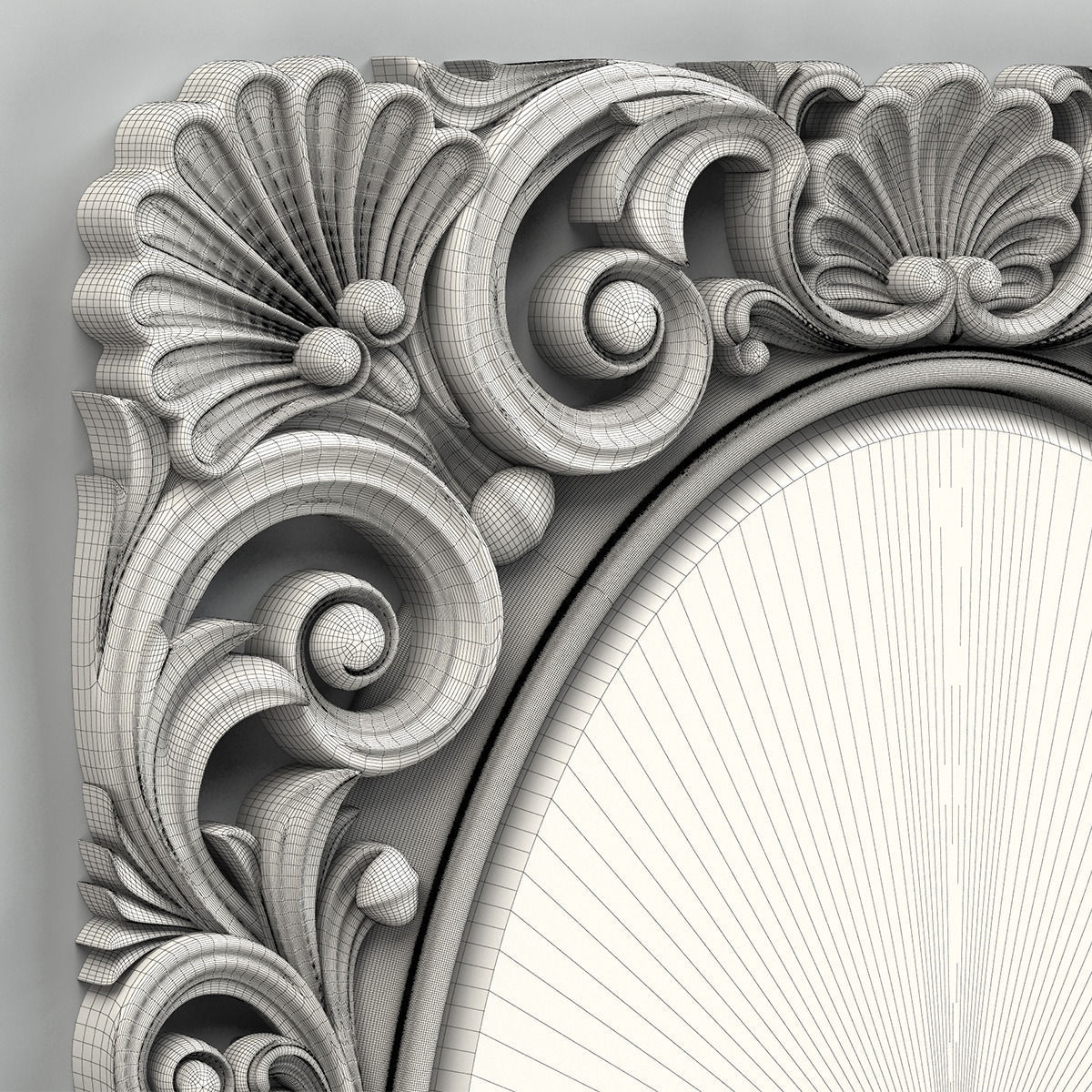 Rectangle mirror frame 005 3D model_5