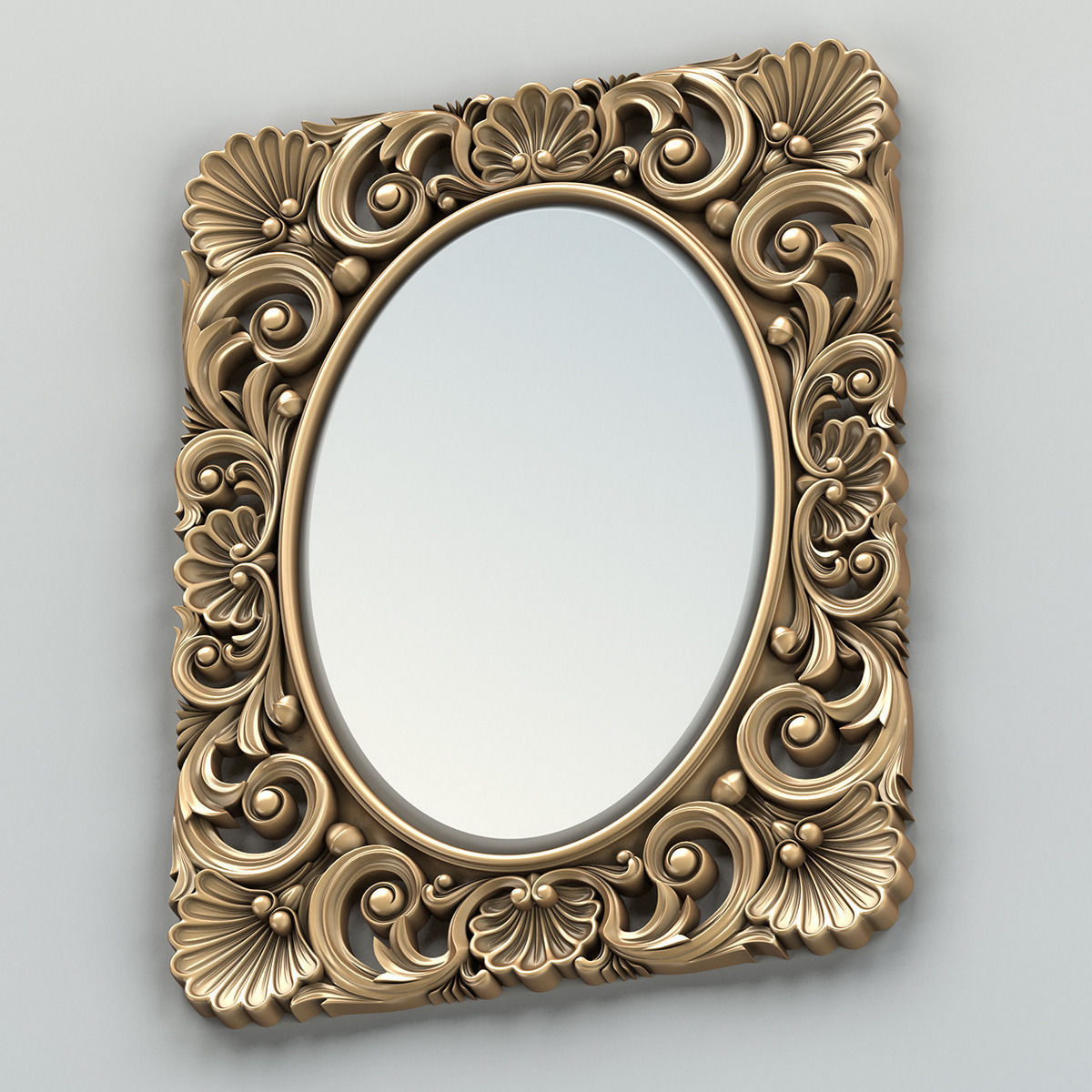 Rectangle mirror frame 005 3D model_3