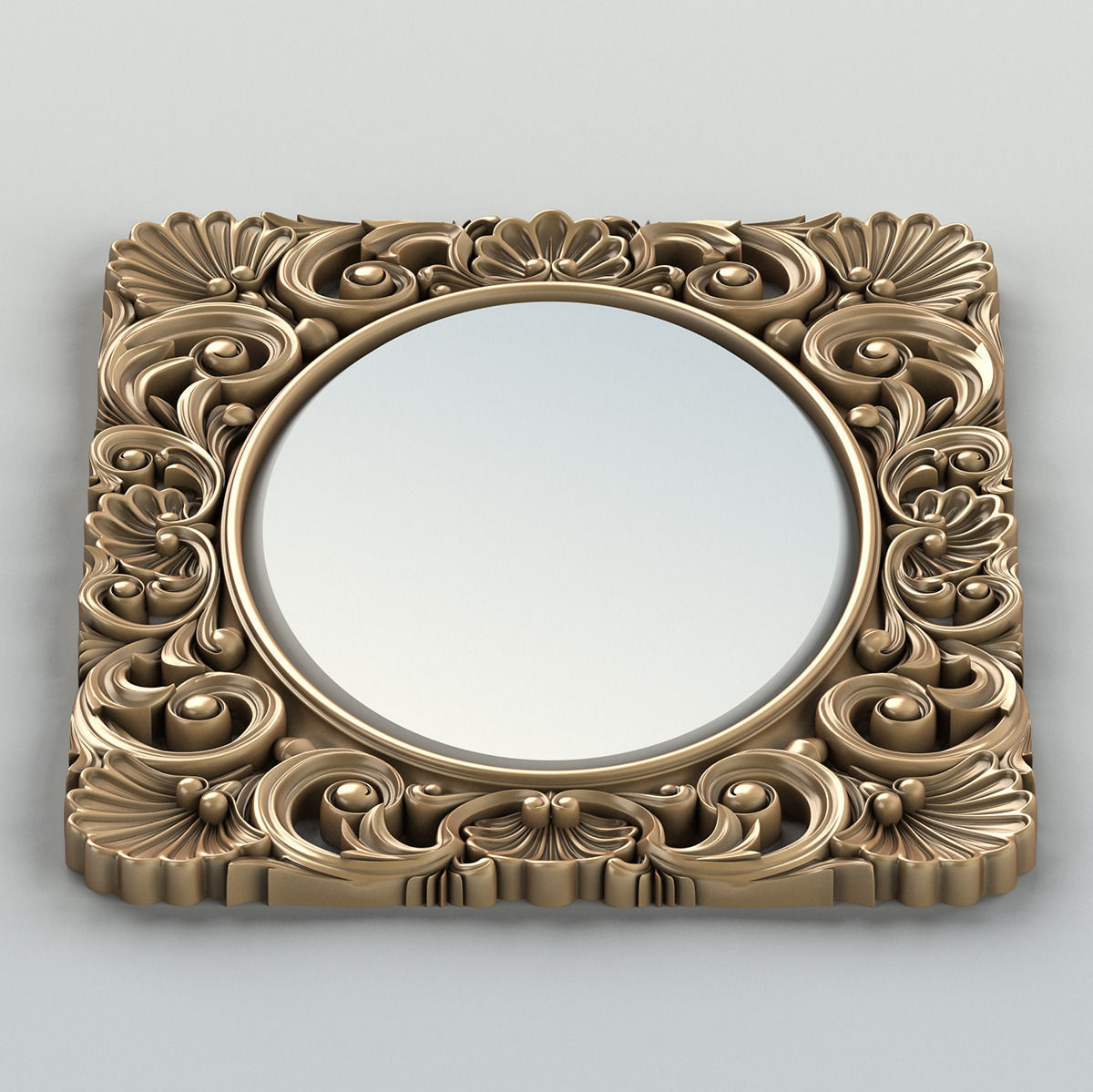 Rectangle mirror frame 005 3D model_4