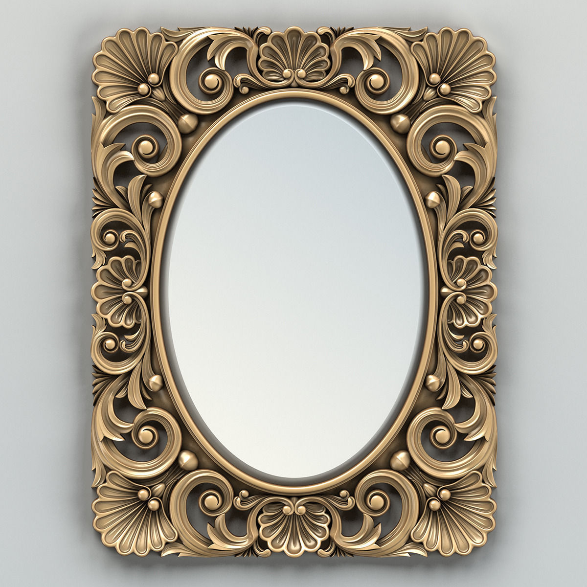 Rectangle mirror frame 005 3D model_1