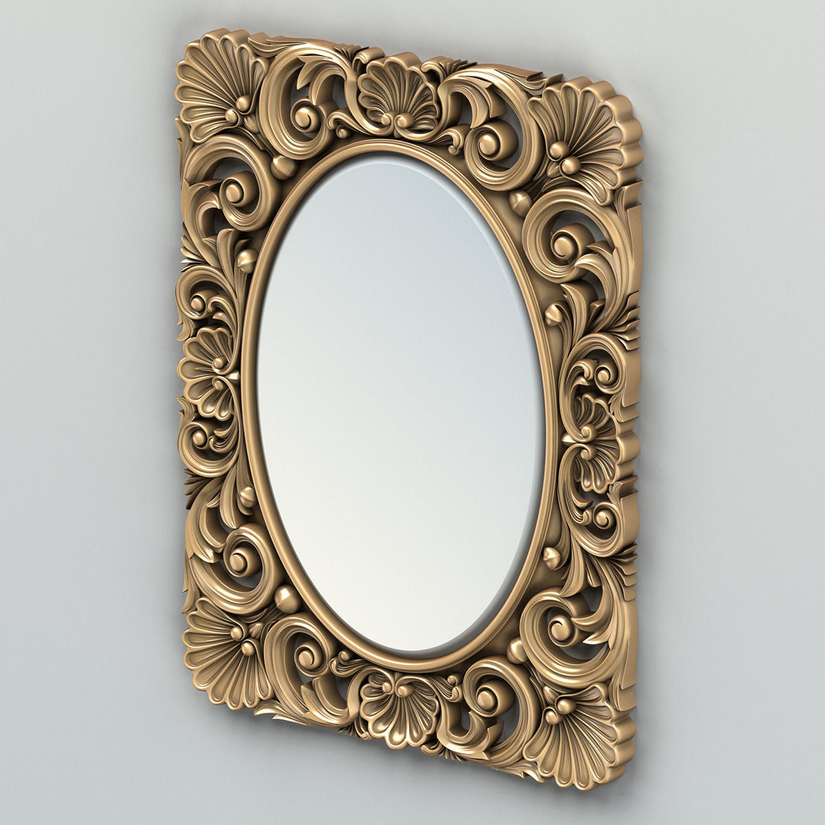 Rectangle mirror frame 005 3D model_2