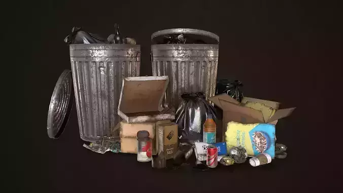Urban Trash Pack Vol 1 Low-poly 3D model