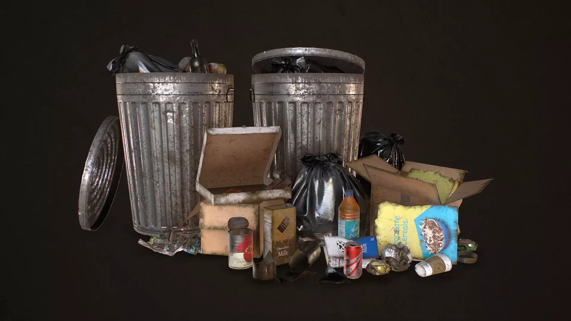 Urban Trash Pack Vol 1 Low-poly 3D model