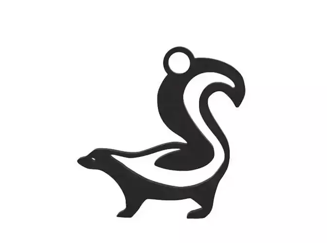 Keychain skunk pendant