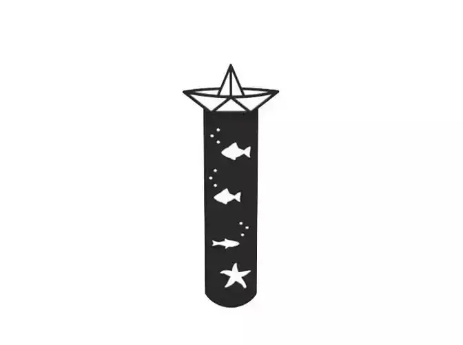 Bookmark star with fish and stars