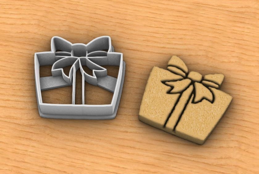 Gift cookie cutter 3D print model_4