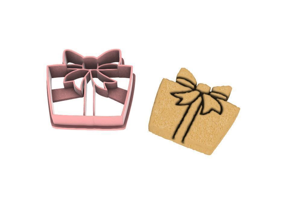 Gift cookie cutter 3D print model_5